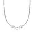 Sterling Silver Elephant Bismark-Link Necklace