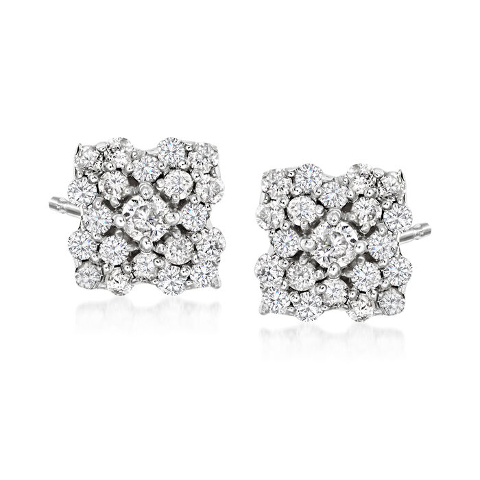 .40 ct. t.w. Diamond Flower Stud Earrings in Sterling Silver