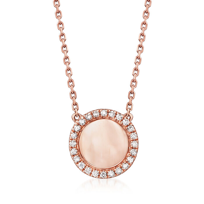 .16 ct. t.w. Diamond Single-Initial Circle Necklace in 14kt Rose Gold