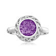Andrea Candela &quot;Rioja&quot; 1.60 Carat Round Amethyst Ring in Sterling Silver