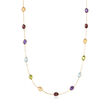 17.50 ct. t.w. Multi-Gemstone Station Necklace in 14kt Yellow Gold