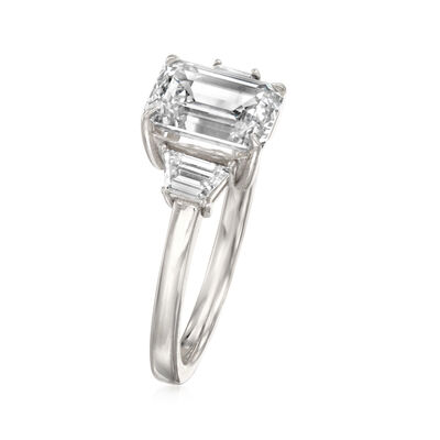 2.30 ct. t.w. Emerald-Cut and Trapezoidal Lab-Grown Diamond Ring in 14kt White Gold