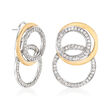 1.40 ct. t.w. Diamond Circle Drop Earrings in 18kt Two-Tone Gold
