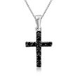 .10 ct. t.w. Black Diamond Cross Pendant Necklace in Sterling Silver