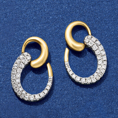 .50 ct. t.w. Diamond Swirl Drop Earrings in 18kt Yellow Gold