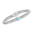Phillip Gavriel &quot;Woven&quot; Turquoise Bracelet with .10 ct. t.w. White Sapphire Bracelet in Sterling Silver