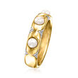 3.5-4mm Cultured Pearl Ring in 18kt Gold Over Sterling