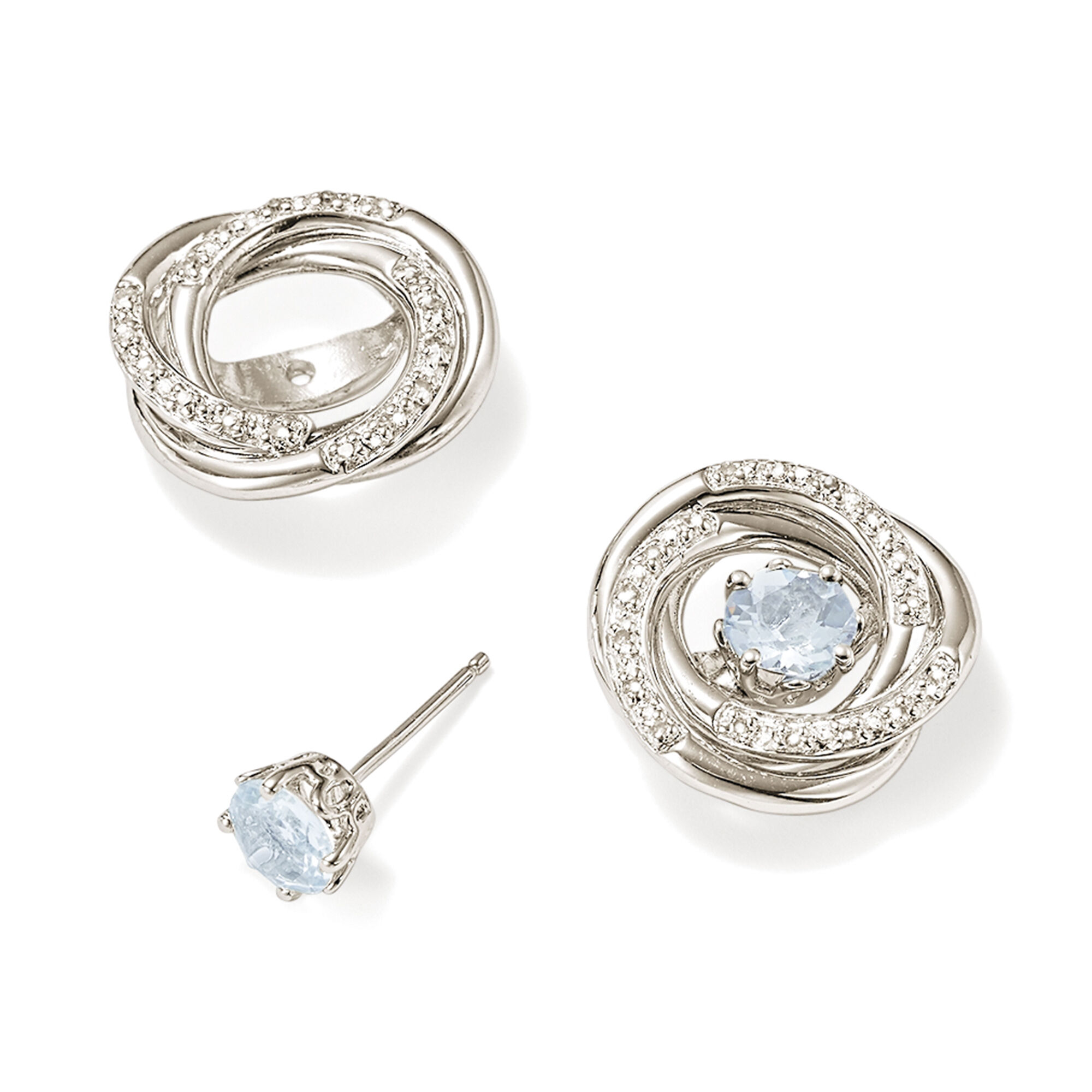 Aquamarine Star Stud Earrings in Sterling Silver ~ MARCH BIRTHSTONE .50 ct