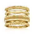 18kt Gold Over Sterling Jewelry Set: Four Stackable Rings
