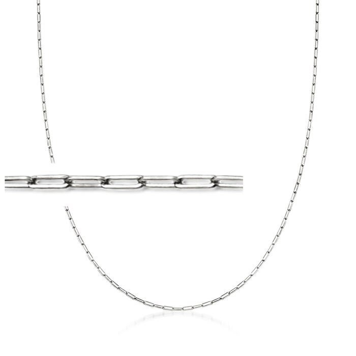 14kt White Gold Paper Clip Link Necklace