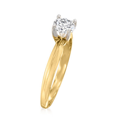 C. 2000 Vintage .57 Carat Diamond Ring in 14kt Yellow Gold