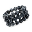 12mm Snowflake Obsidian Bead Set: Three Stretch Bracelets