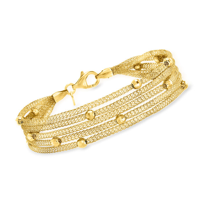 Italian 18kt Gold Over Sterling Multi-Strand Mesh Bracelet
