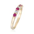 .50 ct. t.w. Ruby and .20 ct. t.w. Diamond Ring in 14kt Yellow Gold