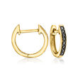 .10 ct. t.w. Black Diamond Huggie Hoop Earrings in 14kt Yellow Gold
