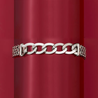 Sterling Silver Bismark and Curb-Link Bracelet