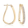 .50 ct. t.w. Pave Diamond Hoop Earrings in 14kt Gold Over Sterling