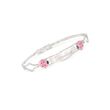 Child's Sterling Silver Name ID Bracelet with Pink Enamel Ladybugs