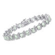 9.60 ct. t.w. Prasiolite Bracelet with Diamond Accents in Sterling Silver