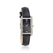 Charles Hubert Women's 30mm Stainless Steel Watch with Crystals and Black Leather Strap