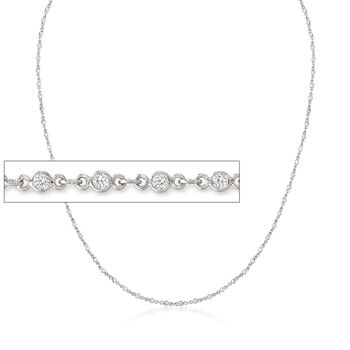 3-In-1 CZ Necklace, Mask Holder and Eyeglass Chain in Sterling Silver