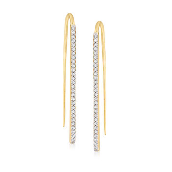 .25 ct. t.w. Diamond Linear Drop Earrings in 18kt Gold Over Sterling