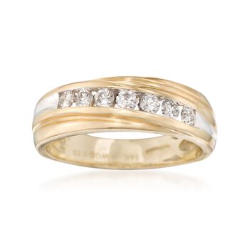 Men's .50ct t.w. Channel-Set Diamond Wedding Ring in 14kt Yellow Gold