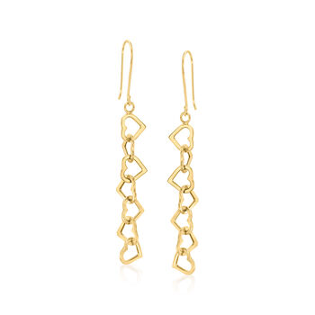 14kt Yellow Gold Heart-Link Drop Earrings