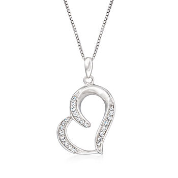 .15 ct. t.w. Diamond Heart Pendant Necklace in Sterling Silver