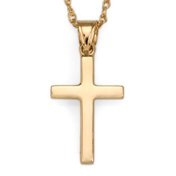 14kt Yellow Gold Polished Cross Pendant Necklace