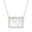 Mother-Of-Pearl and .30 ct. t.w. CZ Necklace in Sterling Silver