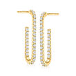 .50 ct. t.w. Diamond Paper Clip Link J-Hoop Earrings in 14kt Yellow Gold