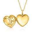 .10 ct. t.w. White Topaz Celestial Heart Locket Necklace in 18kt Gold Over Sterling
