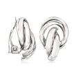 Italian Sterling Silver Knot Clip-On Earrings