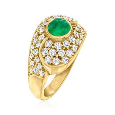 .70 Carat Emerald Ring with 1.00 ct. t.w. Diamonds in 18kt Yellow Gold