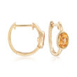 .80 ct. t.w. Bezel-Set Oval Citrine Hoop Earrings in 14kt Yellow Gold
