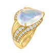 Moonstone Ring with .48 ct. t.w. Diamonds in 18kt Yellow Gold