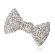 .75 ct. t.w. Pave Diamond Bow Pin in Sterling Silver