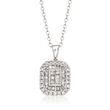 .50 ct. t.w. Diamond Rectangular Pendant Necklace in 14kt White Gold