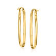 Italian 14kt Yellow Gold Flat-Oval Hoop Earrings