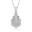 .33 ct. t.w. Diamond Pear-Shaped Cluster Pendant Necklace in Sterling Silver