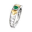 .20 Carat Emerald Heart Ring in Sterling Silver and 14kt Yellow Gold