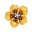 C. 1970 Vintage .30 ct. t.w. Diamond Flower Pin in 18kt Yellow Gold