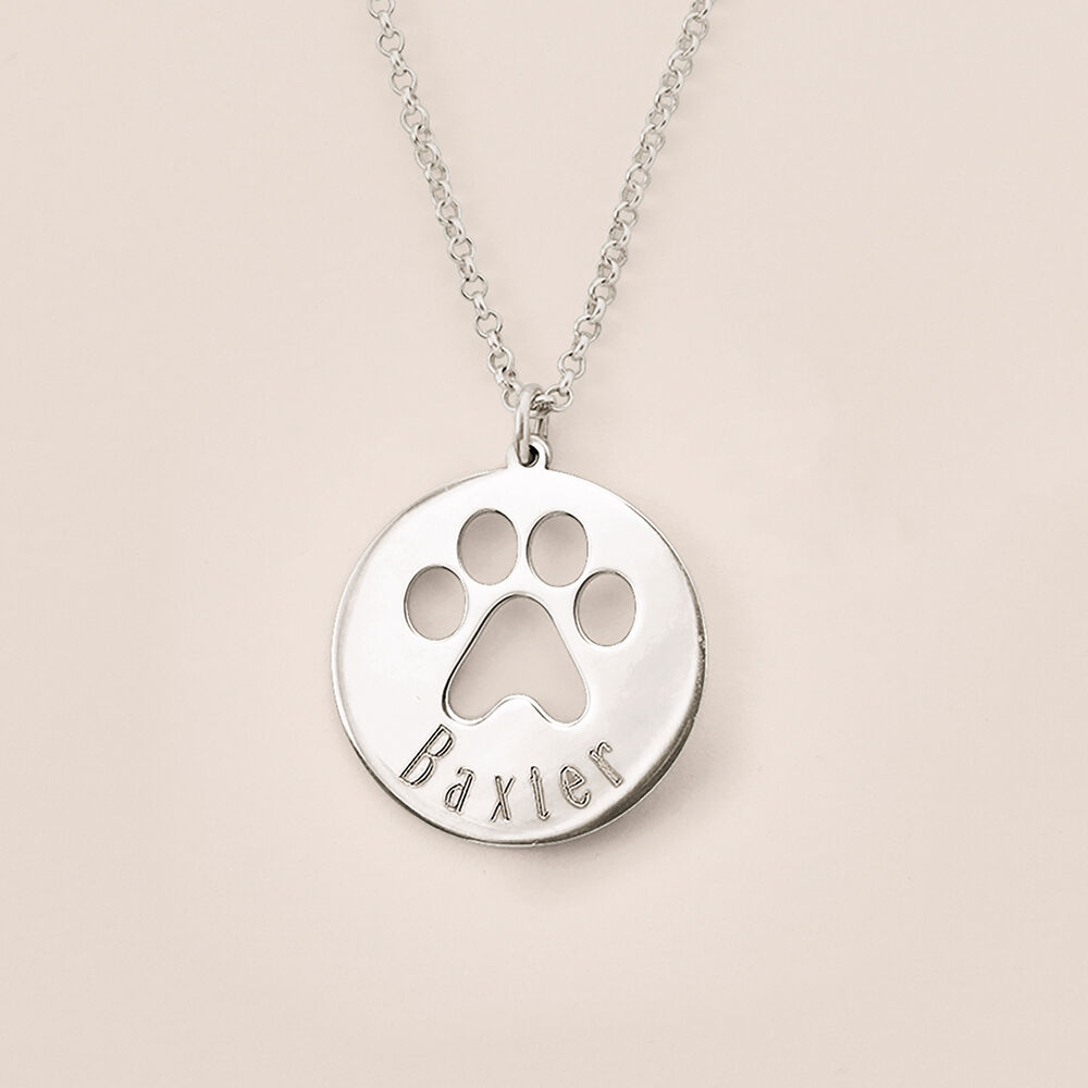 Sterling Silver Personalized Paw Print Pendant Necklace | Ross-Simons
