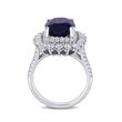 6.20 Carat Purple Spinel and 1.71 ct. t.w. Diamond Ring in 14kt White Gold