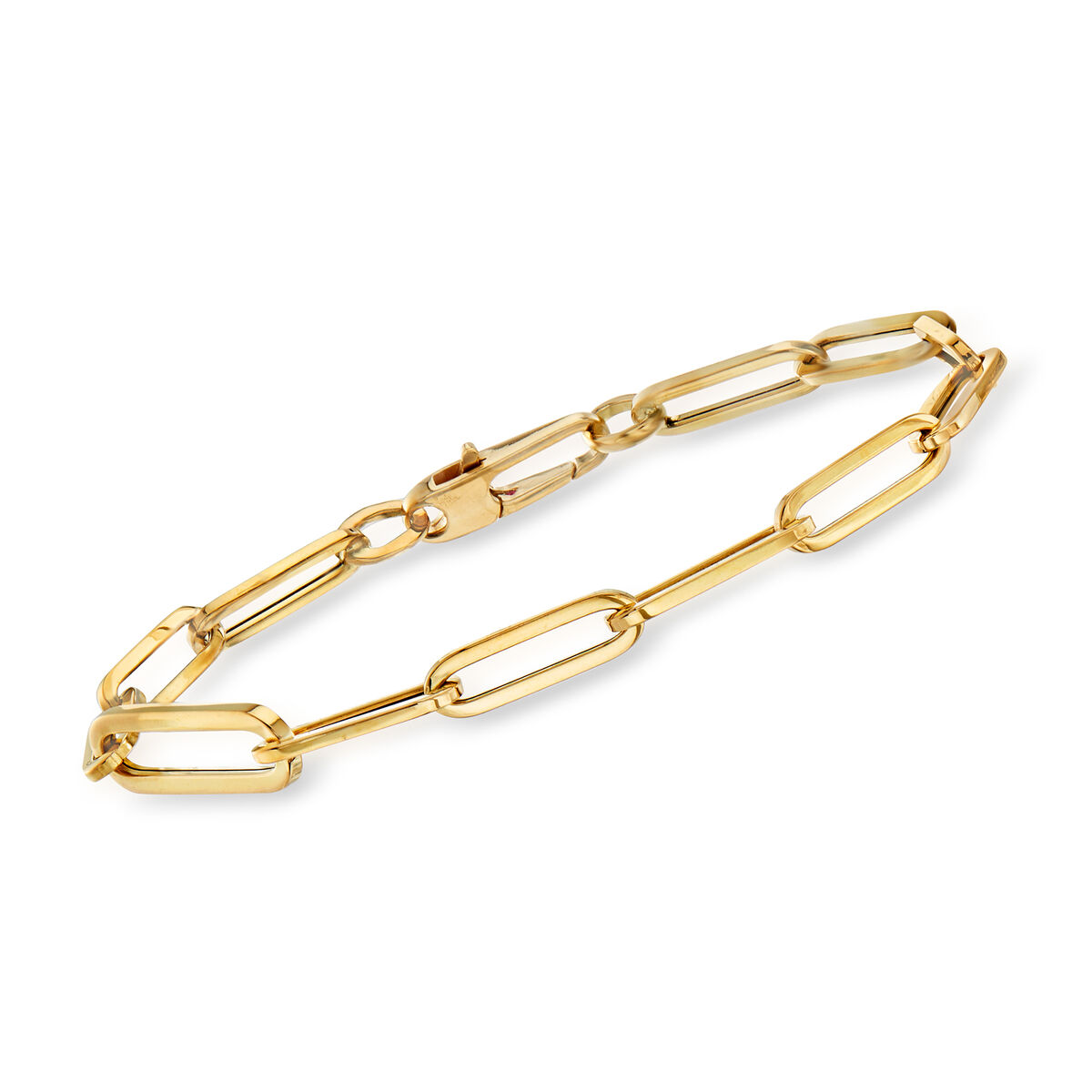 Large Diamond Link Paper Clip Chain Bracelet - Razny Jewelers