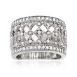 1.00 ct. t.w. Diamond Openwork Ring in Sterling Silver