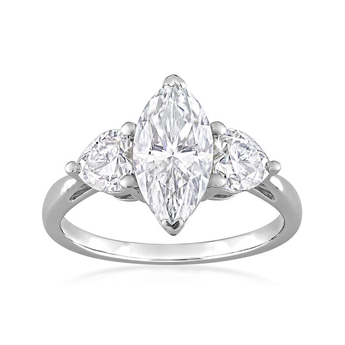 2.50 ct. t.w. Moissanite Three-Stone Ring in Sterling Silver