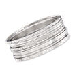 Italian Sterling Silver Jewelry Set: Seven Assorted Textured Bangle Bracelets