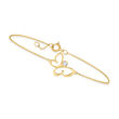 Diamond-Accented Butterfly Bracelet in 10kt Yellow Gold